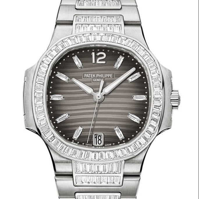 Patek Philippe 7014/1G-001 Nautilus 33.5mm Golden Brown Dial White Gold - WATCHXNYC