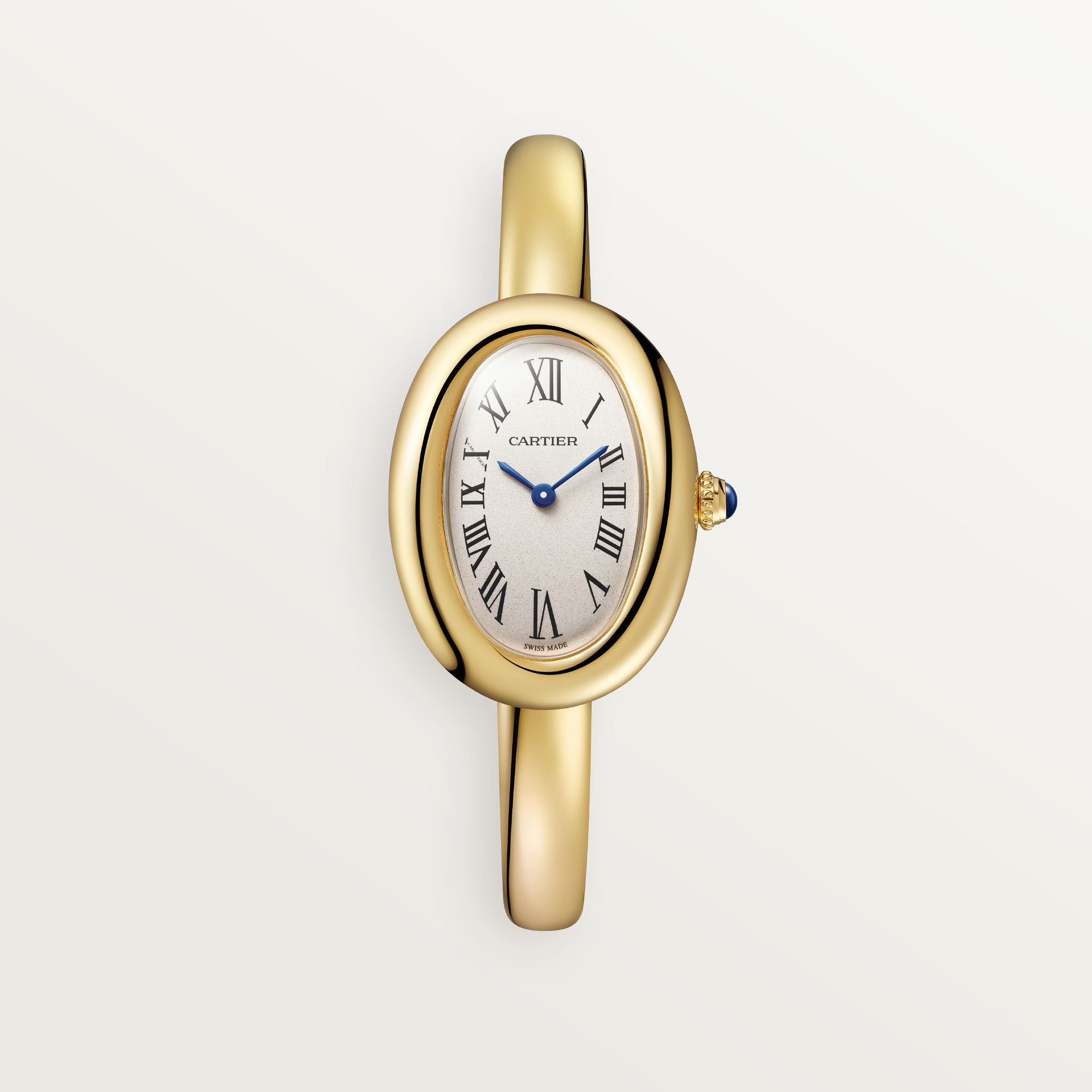 Cartier Baignoire Small 31.4 mm x 23.1 mm Silver Dial 18k Yellow Gold Bracelet WGBA0037 - WATCHXNYC