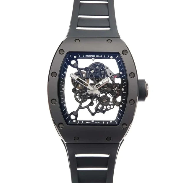 Richard Mille RM055 Bubba Watson Asia 42.7 mm x 50 mm Transparent Dial Ceramic Rubber Strap - WATCHXNYC