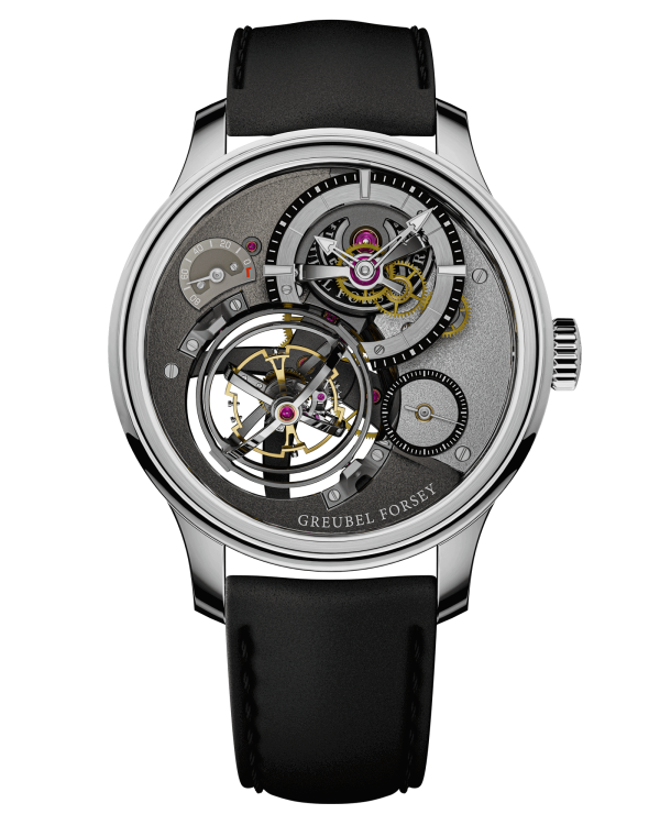 Greubel Forsey Tourbillon Cardan Titanium 45.5 mm Gray Dial Black Rubber Strap - WATCHXNYC
