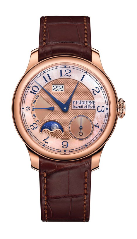 F.P.Journe Automatique Lune Mother of Pearl 40mm Gold Dial Red Gold Alligator Leather Strap - WATCHXNYC