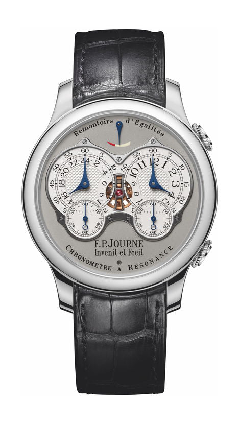 F.P.Journe Chronomètre à Resonance 42mm Silver Dial Platinum Alligator Leather Strap - WATCHXNYC