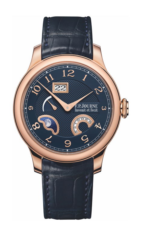 F.P.Journe Divine 42mm Blue Dial 6N Gold Alligator Leather Strap - WATCHXNYC