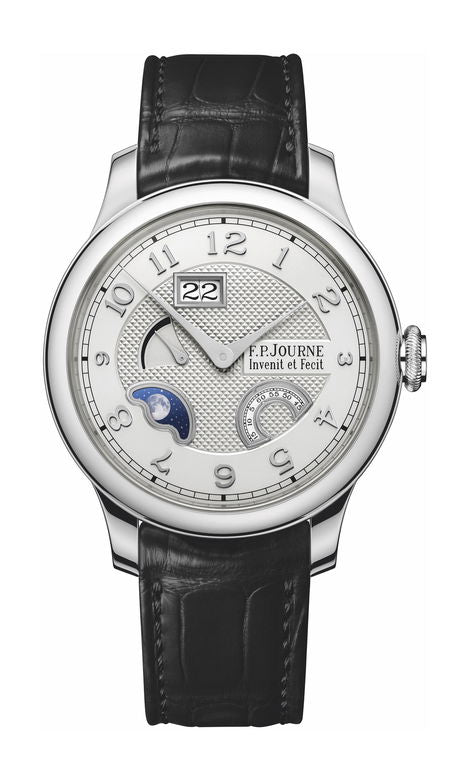F.P.Journe Divine 40mm Silver Dial Platinum Alligator Leather Strap - WATCHXNYC