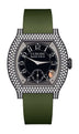 F.P.Journe élégante 40 Titalyt 12 Rows of Diamonds 35mm Black Dial Titanium Rubber Strap