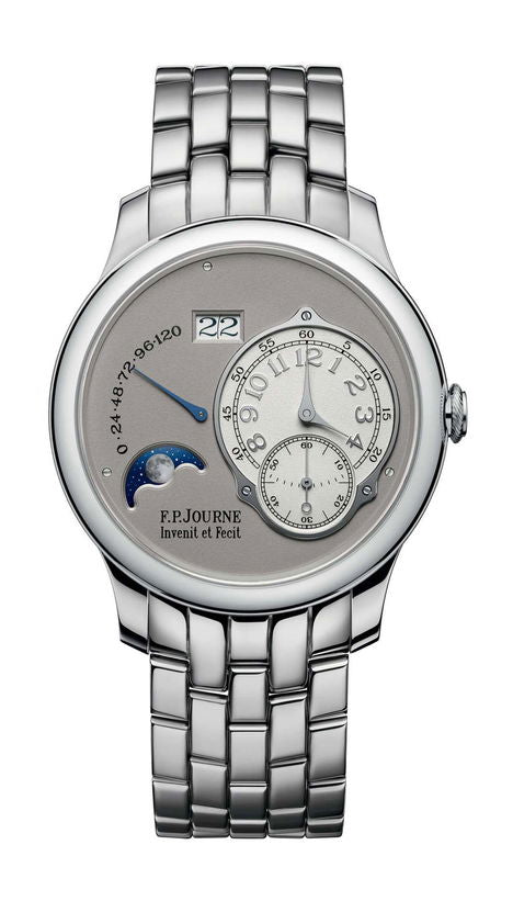 F.P.Journe Lune 42mm Gray Dial Platinum Bracelet - WATCHXNYC