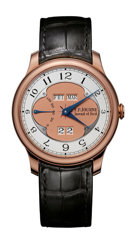 F.P.Journe Quantième Perpétuel Gold Dial 40mm Silver Dial 6N Gold Alligator Leather Strap - WATCHXNYC