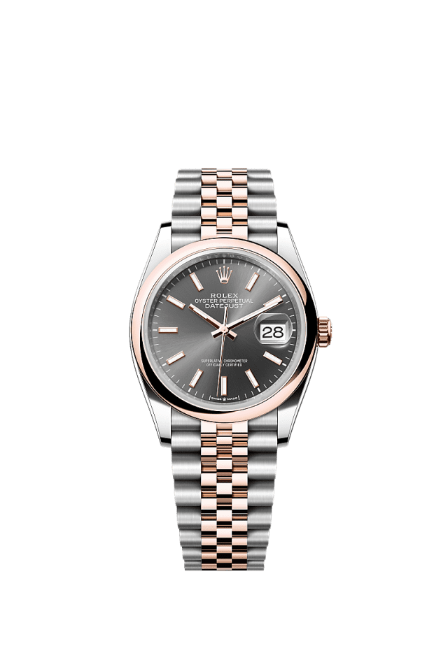 Rolex Datejust 36mm Slate Dial Oystersteel &amp; Everose Gold m126201-0013 - WATCHXNYC