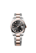 Rolex Datejust 36mm Bright Black Diamond Dial Oystersteel & Everose Gold m126201-0020