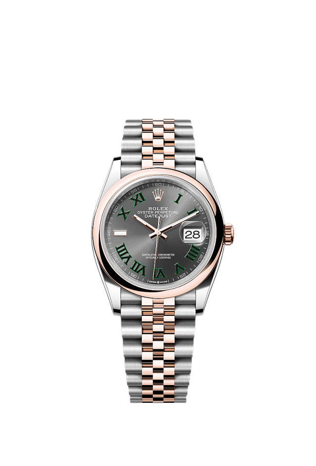 Rolex Datejust 36mm Slate Dial Oystersteel &amp; Everose Gold m126201-0029 - WATCHXNYC