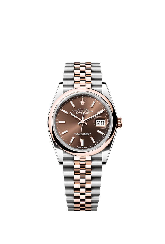 Rolex Datejust 36mm Chocolate Dial Oystersteel &amp; Everose Gold m126201-0043 - WATCHXNYC