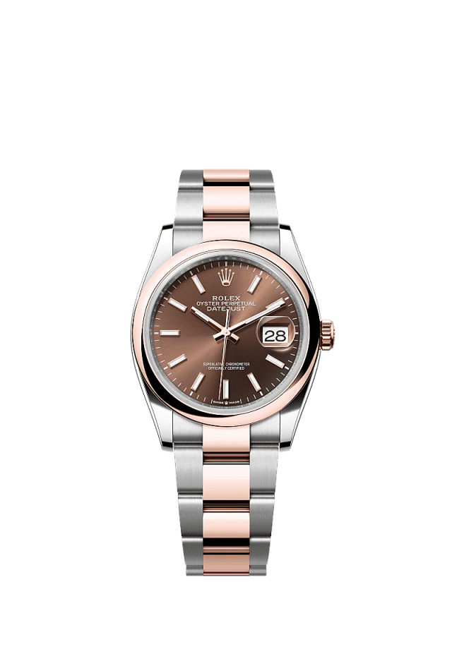 Rolex Datejust 36mm Chocolate Dial Oystersteel &amp; Everose Gold m126201-0044 - WATCHXNYC