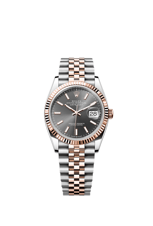 Rolex Datejust 36mm Slate Dial Oystersteel &amp; Everose Gold 126231 - WATCHXNYC
