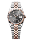 Rolex Datejust 36mm 2 Tone 18k Rose Gold & Stainless Steel Grey ‘Dark Rhodium’ Dial Fluted Bezel Jubilee Bracelet 126231-0013 - WATCHXNYC
