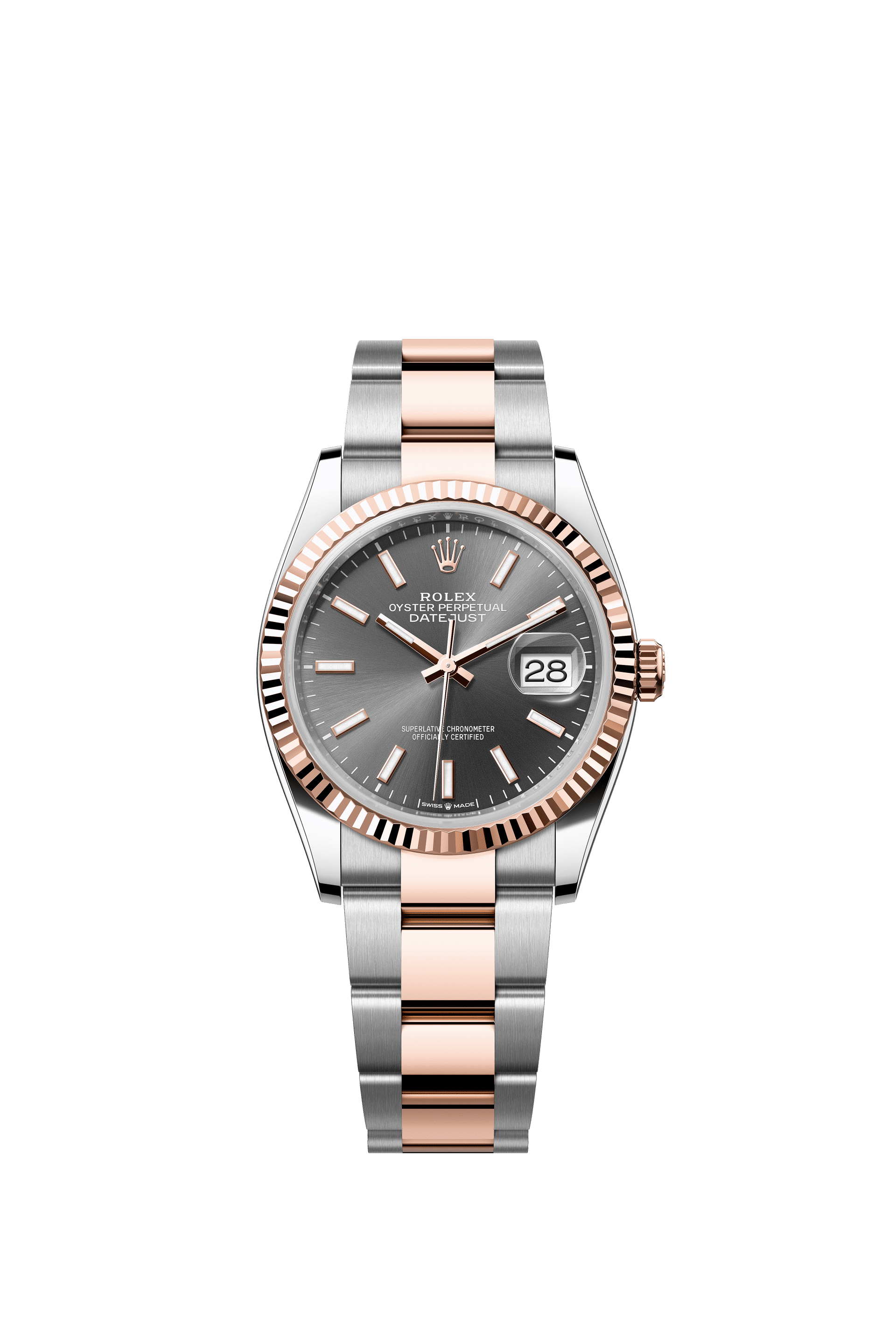 Rolex Datejust 36mm Slate Dial Oystersteel &amp; Everose Gold 126231 - WATCHXNYC