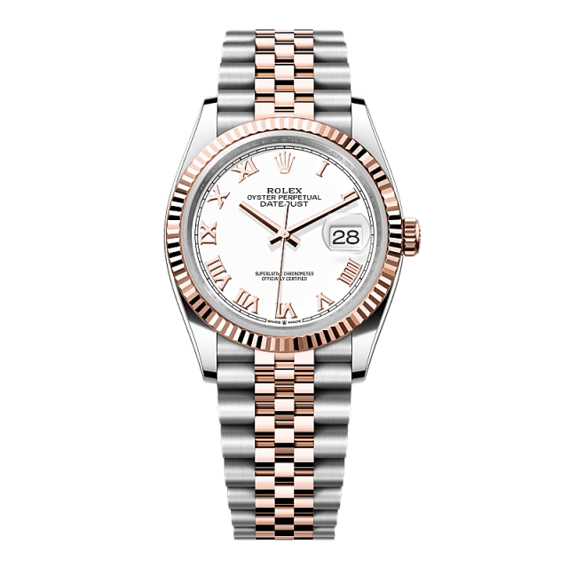 Rolex Datejust 36mm White Dial Oystersteel &amp; Everose Gold 126231 - WATCHXNYC