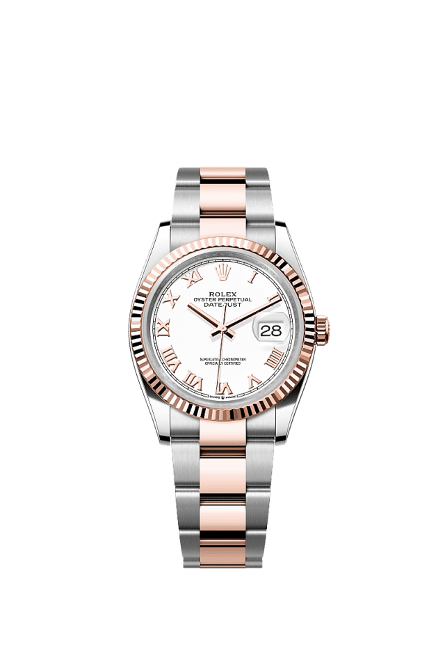 Rolex Datejust 36mm White Dial Oystersteel &amp; Everose Gold 126231 - WATCHXNYC