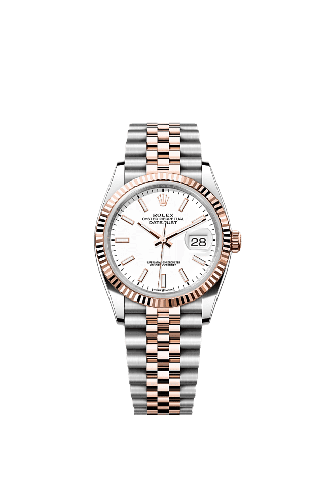 Rolex Datejust 36mm White Dial Oystersteel &amp; Everose Gold 126231 - WATCHXNYC