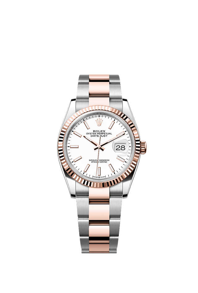 Rolex Datejust 36mm White Dial Oystersteel &amp; Everose Gold 126231 - WATCHXNYC
