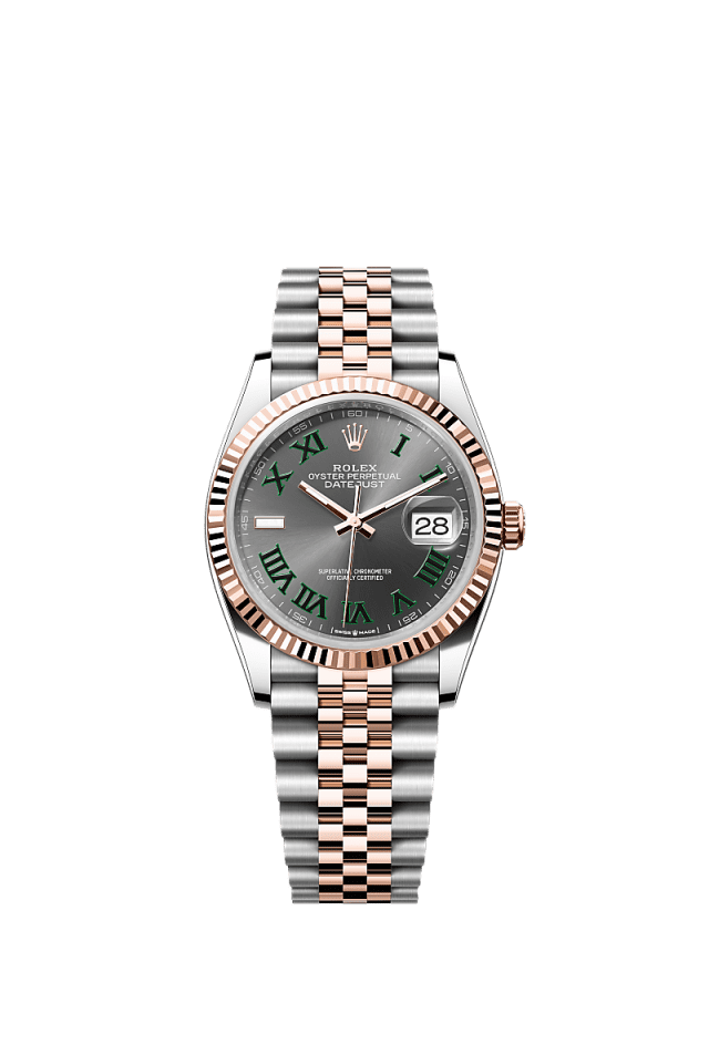 Rolex Datejust 36mm Slate Dial Oystersteel &amp; Everose Gold 126231 - WATCHXNYC