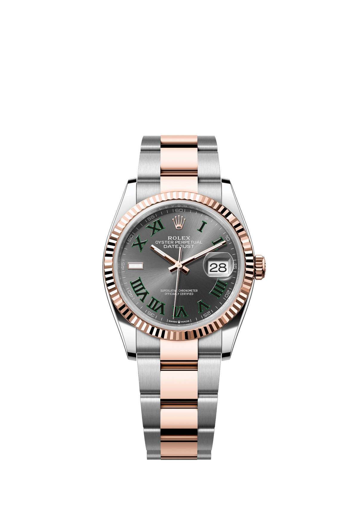 Rolex Datejust 36mm Slate Dial Oystersteel &amp; Everose Gold 126231 - WATCHXNYC