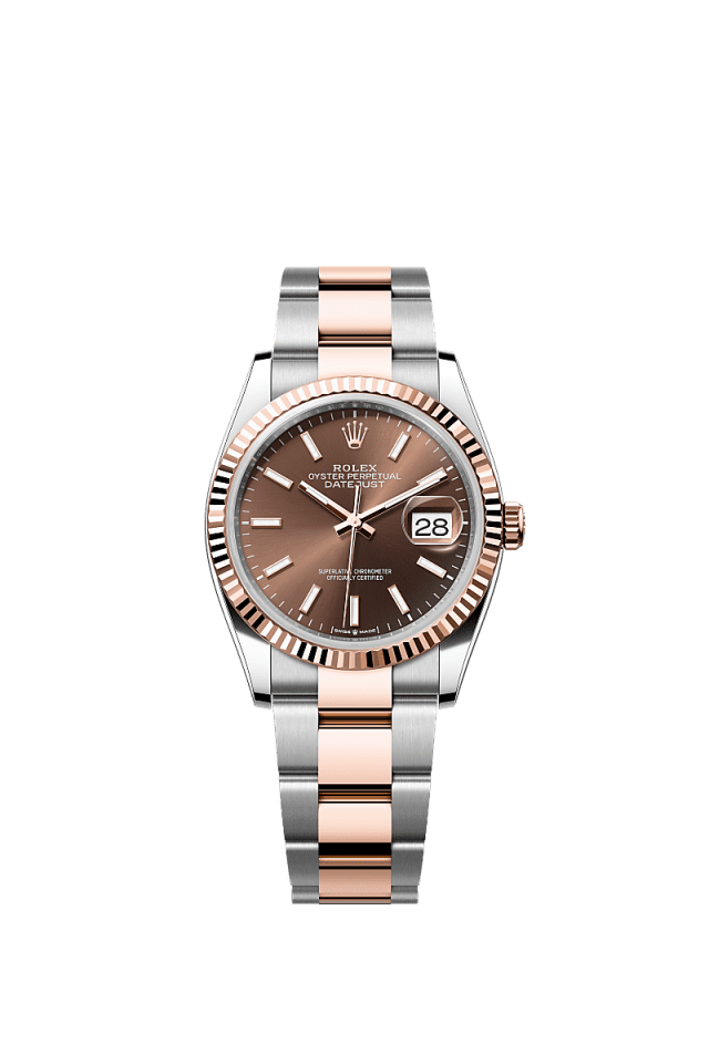 Rolex Datejust 36mm Chocolate Dial Oystersteel &amp; Everose Gold 126231 - WATCHXNYC