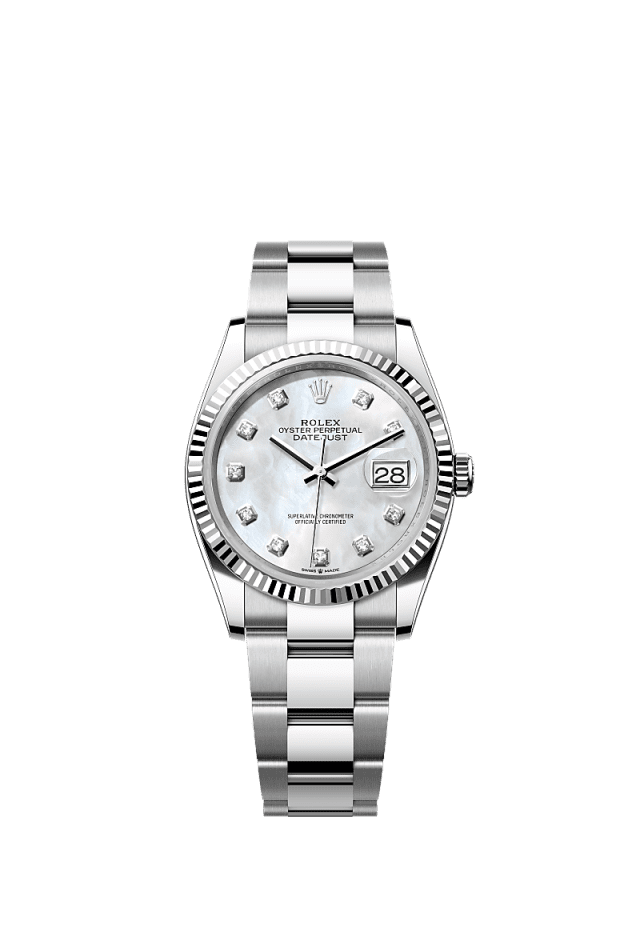 Rolex Datejust 36mm White Diamond Dial Oystersteel &amp; White Gold 126234 - WATCHXNYC