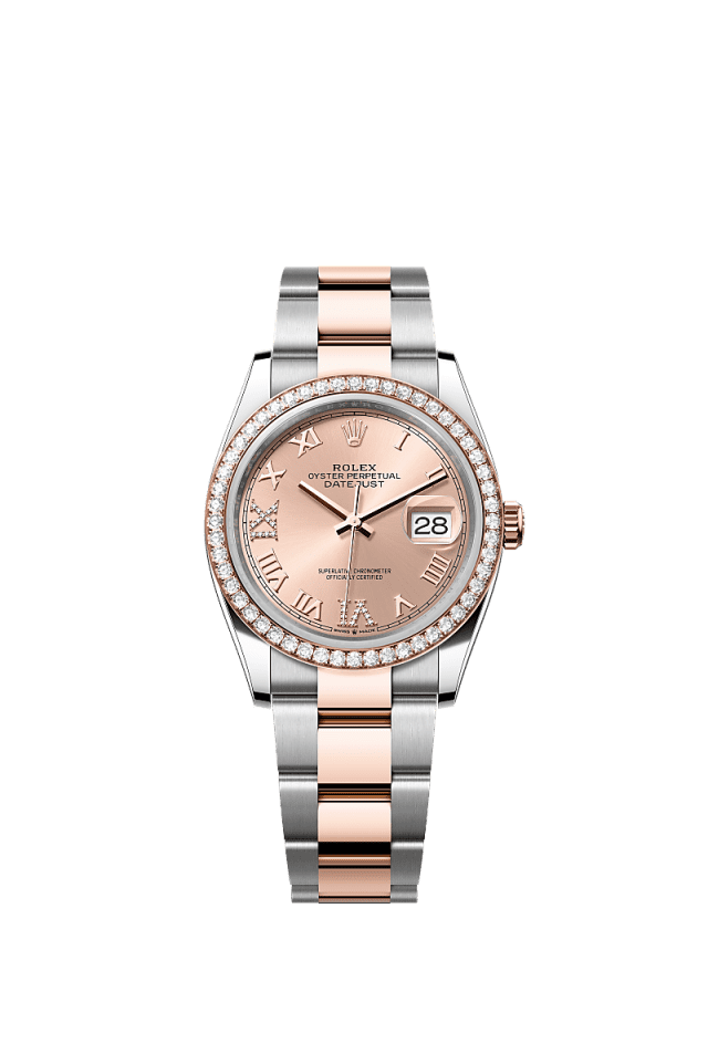 Rolex Datejust 36mm Rosé Dial Oystersteel &amp; Everose Gold 126281RBR - WATCHXNYC