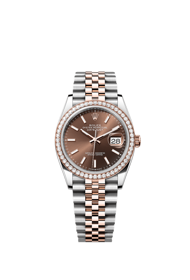Rolex Datejust 36mm Chocolate Dial Oystersteel &amp; Everose Gold 126281RBR - WATCHXNYC