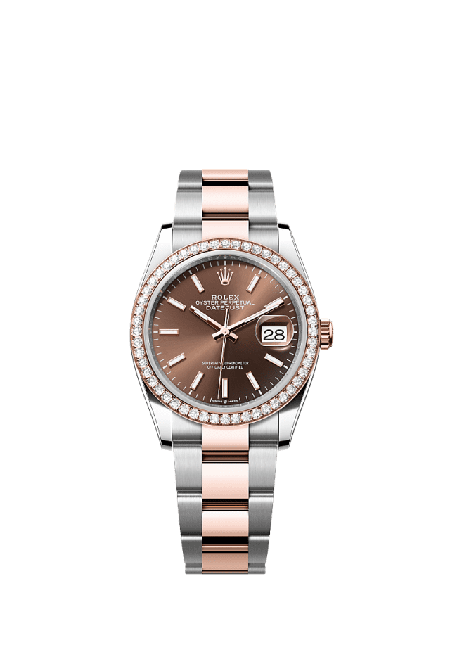 Rolex Datejust 36mm Chocolate Dial Oystersteel &amp; Everose Gold 126281RBR - WATCHXNYC