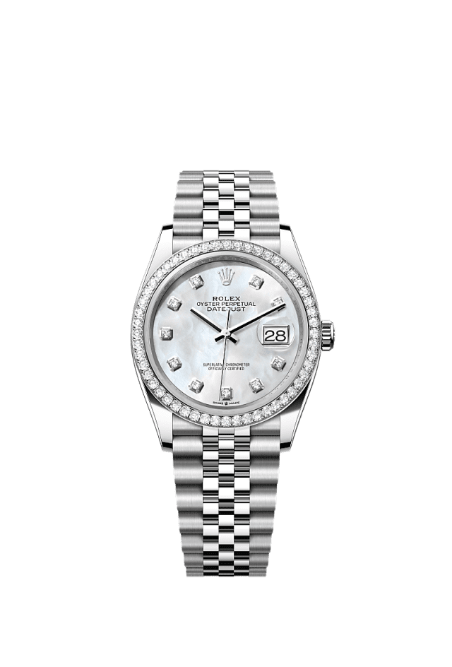 Rolex Datejust 36mm White  Diamonds Dial Oystersteel &amp; White Gold 126284RBR - WATCHXNYC
