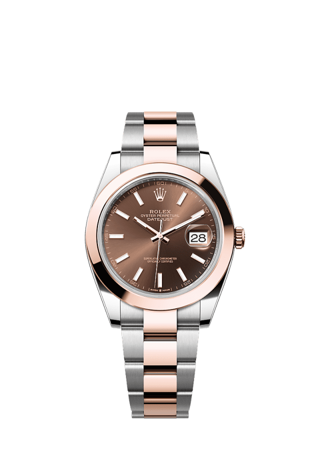 Rolex Datejust 41mm Chocolate Dial Oystersteel &amp; Everose Gold m126301-0001 - WATCHXNYC
