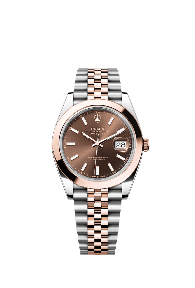 Rolex Datejust 41mm Chocolate Dial Oystersteel &amp; Everose Gold m126301-0002 - WATCHXNYC