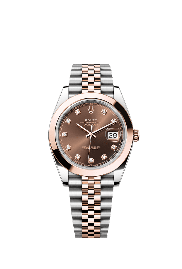 Rolex Datejust 41mm Chocolate Diamond Dial Oystersteel &amp; Everose Gold m126301-0004 - WATCHXNYC