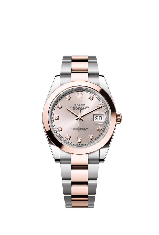 Rolex Datejust 41mm Sundust Diamond Dial Oystersteel &amp; Everose Gold m126301-0007 - WATCHXNYC