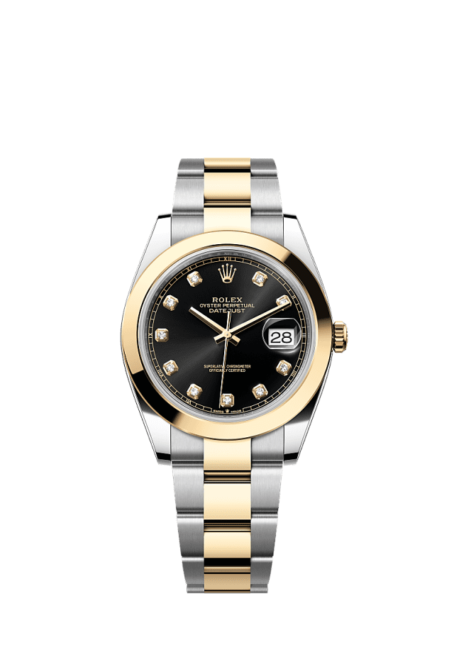 Rolex Datejust 41mm Bright Black Diamonds Dial Oystersteel And Yellow Gold 126303 - WATCHXNYC