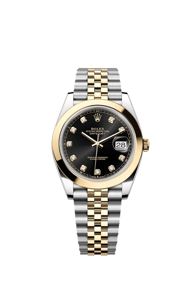 Rolex Datejust 41mm Bright Black Diamonds Dial Oystersteel &amp; Yellow Gold 126303 - WATCHXNYC