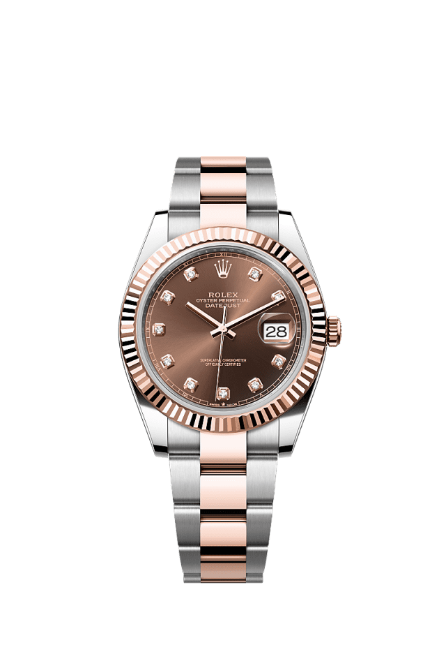 Rolex Datejust 41mm Chocolate Diamond Dial Oystersteel &amp; Everose Gold m126331-0003 - WATCHXNYC
