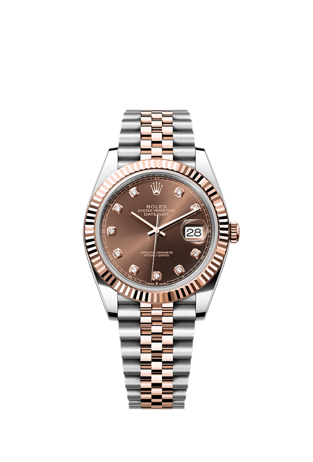 Rolex Datejust 41mm Chocolate Diamond Dial Oystersteel &amp; Everose Gold m126331-0004 - WATCHXNYC