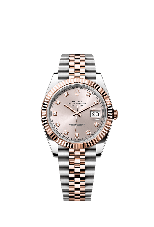 Rolex Datejust 41mm Sundust Diamond Dial Oystersteel &amp; Everose Gold m126331-0008 - WATCHXNYC