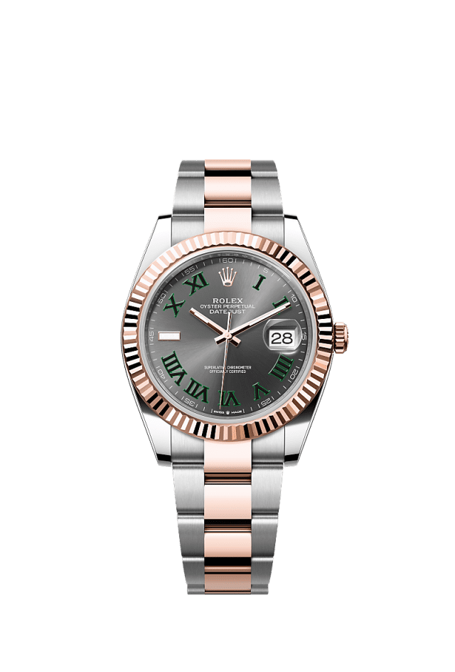 Rolex Datejust 41mm Slate Dial Oystersteel &amp; Everose Gold m126331-0015 - WATCHXNYC