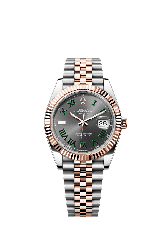 Rolex Datejust 41mm Slate Dial Oystersteel &amp; Everose Gold m126331-0016 - WATCHXNYC