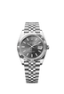 This Oyster Perpetual Datejust 41 in Oystersteel and white gold features a slate dial and a Jubilee bracelet.
