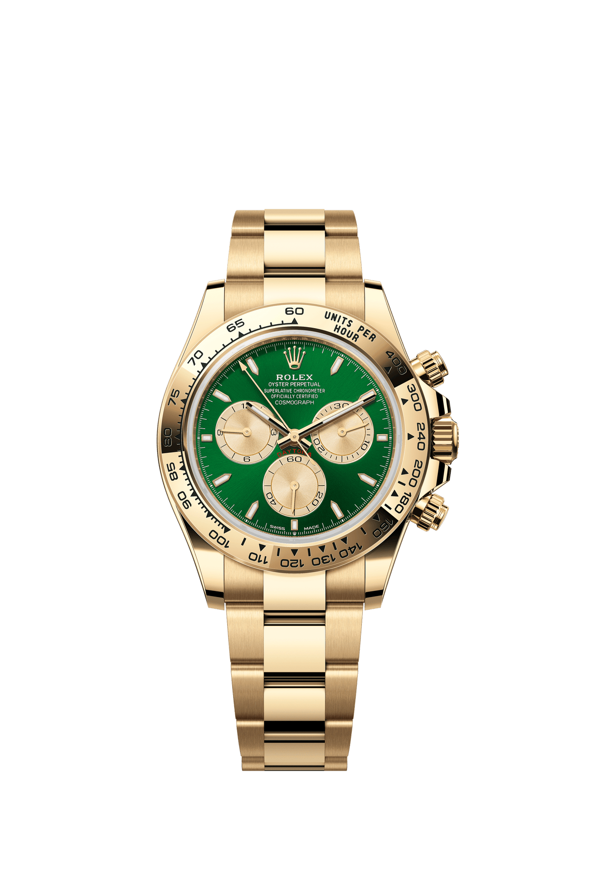 Rolex Cosmograph Daytona 40mm Bright Green and Golden Dial Yellow Gold 126508 - WATCHXNYC