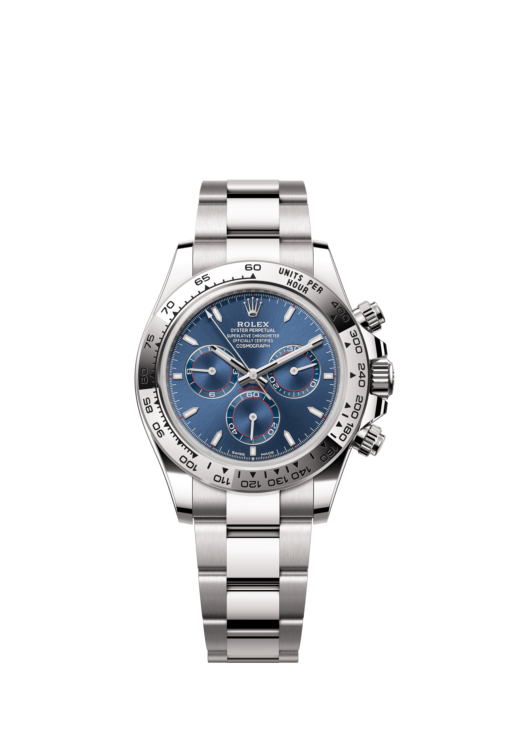 Rolex Cosmograph Daytona 40mm Bright Blue Dial White Gold 126509 - WATCHXNYC