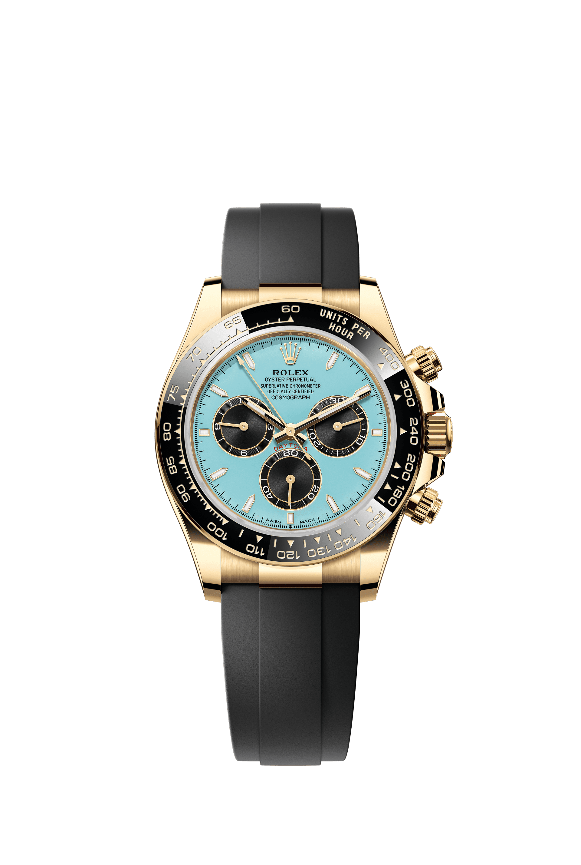 Rolex Cosmograph Daytona 40mm Turquoise Blue and Black Dial Yellow Gold 126518LN - WATCHXNYC