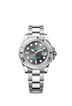 The Oyster Perpetual Yacht-Master 40 in Oystersteel and platinum with an Oyster bracelet.