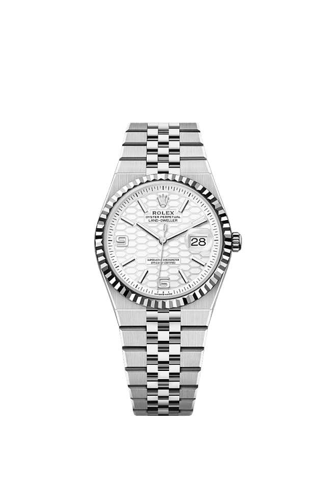 Rolex Land-Dweller 36mm Intense White Dial Oystersteel &amp; White Gold 127234 - WATCHXNYC