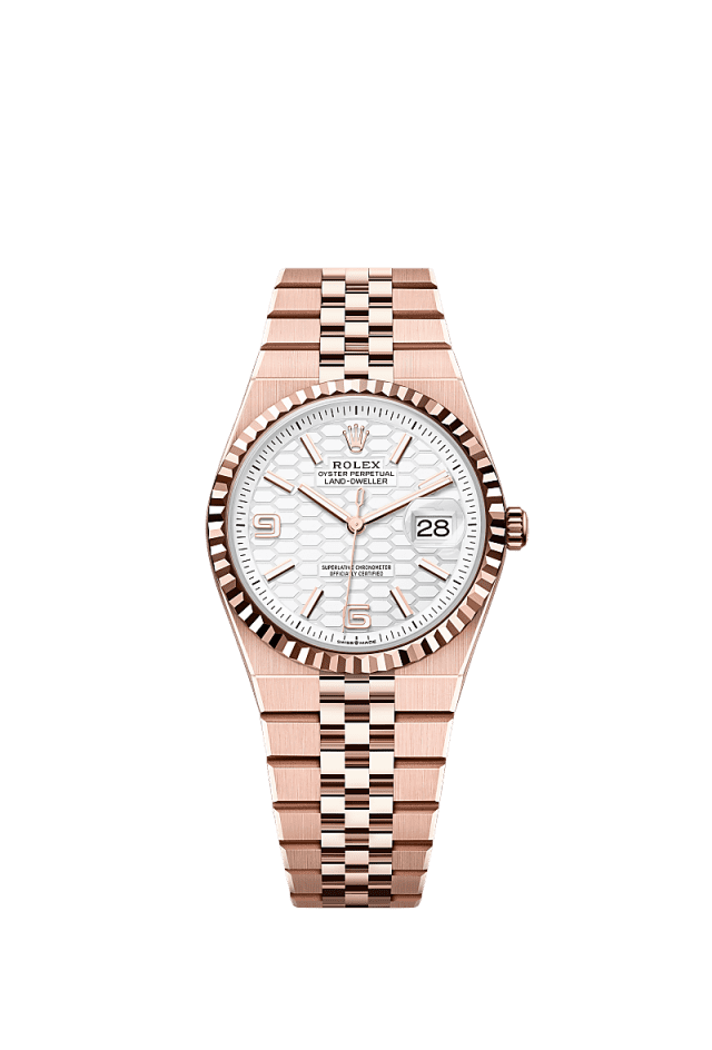 Rolex Land-Dweller 36mm Everose Gold Dial Oystersteel &amp; Yellow Gold 127235 - WATCHXNYC