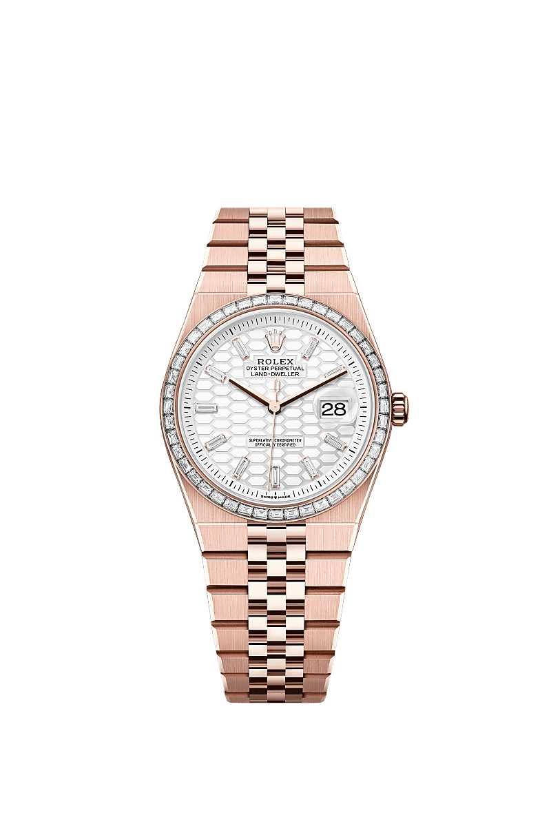 Rolex Land-Dweller 36mm Intense White Diamond Dial Everose Gold 127285TBR - WATCHXNYC
